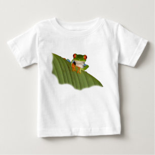 目が赤いGaudíのカエルのベビーのTシャツ ベビーTシャツ