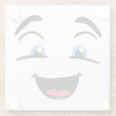 目が青い ガラスコースター (裏面)