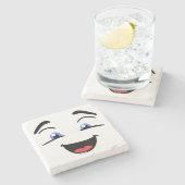 目が青い ストーンコースター (横)