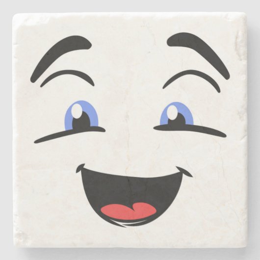 目が青い ストーンコースター (正面)