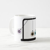 目が飛び出すほどのニュートンの揺りかごのマグ コーヒーマグカップ (正面左)