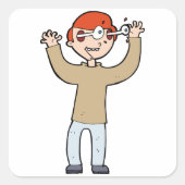 目が飛び出す スクエアシール (正面)