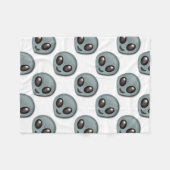 目が飛び出たエイリアン フリースブランケット (正面(横))