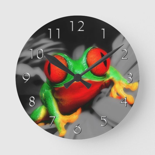 目が飛び出たカエル ラウンド壁時計 (正面)