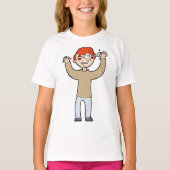 目が飛び出るキャラクター Tシャツ (正面)