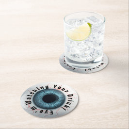 目が飲み物を見ている ラウンドペーパーコースター