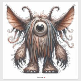 目が1個のモンスター透明ステッカー シール