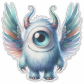 目が1個のモンスター透明ステッカー シール (正面)