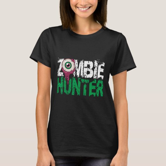 目がHunかわいいゾンビハンターハロウィンシャツ Tシャツ (正面)