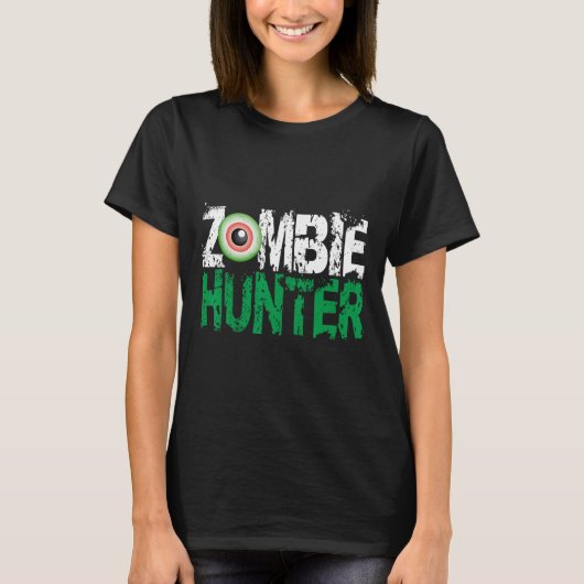 目がHunかわいいゾンビハンターハロウィンシャツ Tシャツ (正面)