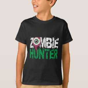 目がHunかわいいゾンビハンターハロウィンシャツ Tシャツ