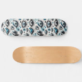 目だ!非常に多くのかわいらしターコイズ青い目 スケートボード (横)