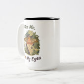 目ではなく目を見る – ブラインド認識度 ツートーンマグカップ (正面左)