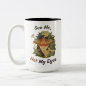 目ではなく目を見る – ブラインド認識度 ツートーンマグカップ (左)