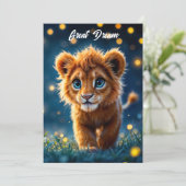 目で愛らしい毛皮のライオンきらめくの子 招待状 (スタンド正面)