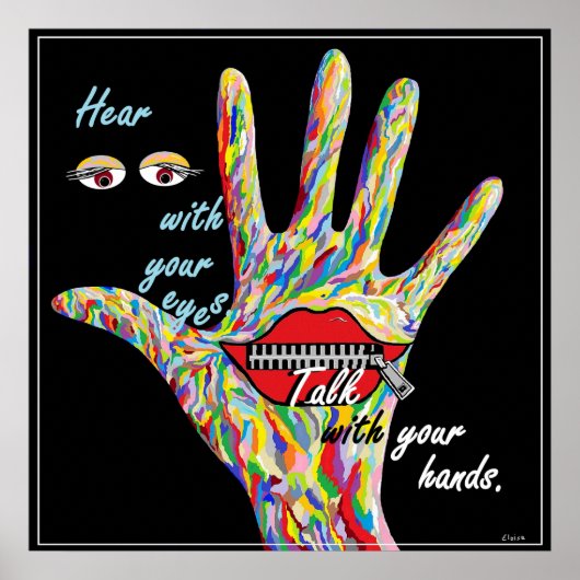 目で聞く ポスター (正面)