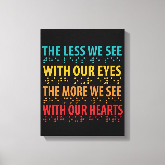 目で見る目が少ない – 盲目点字 キャンバスプリント (正面)