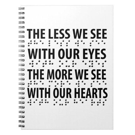 目で見る目が少ない – 盲目点字 ノートブック (正面)