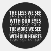 目で見る目が少ない – 盲目点字 ラウンドシール (正面)