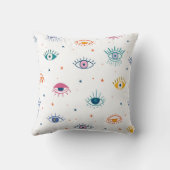 目とお洒落星パターン クッション (裏面)