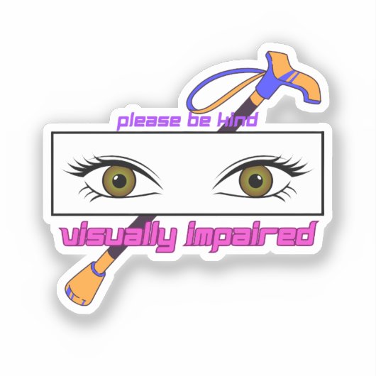 目とスティックが目と目に優しい シール (正面)