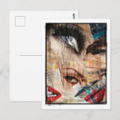 目と唇のコラージュグランジ縁ど ポストカード (正面/裏面)