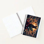 目と星白熱［赤熱］光を放つ付き超現実的な宇宙猫 ノートブック (内部)