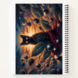 目と星白熱［赤熱］光を放つ付き超現実的な宇宙猫 ノートブック
