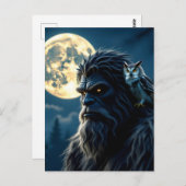 目と白熱［赤熱］光を放つフクロウの肩の大きな足 ポストカード (正面/裏面)