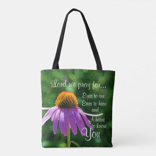 目と耳が聞こえるように神に祈りの言葉 トートバッグ (裏面)