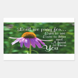 目と耳が聞こえる祈りの言葉 長方形シール