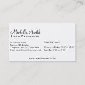 目と長い点滅Lash Extension名刺 名刺 (裏面)