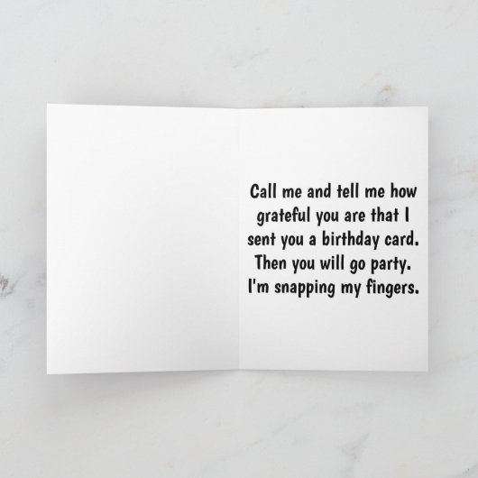 目にハッピーバースデーを入れた漫画顔 カード (内部)