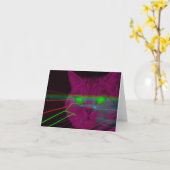 目にレーザーを入れた猫はカードが上手く出る カード (黄色い花)