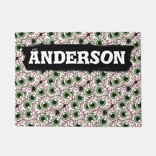 目に催眠術をかける不気味な眼球|の不吉な凝視 ドアマット (正面)