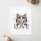 目に愛を持つ猫 ノートカード (正面/裏面インサイチュ)