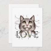 目に愛を持つ猫 ノートカード (正面/裏面)