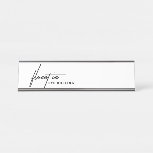 目に流転がちょうな – 皮肉 デスクネームプレート (正面)