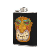 目に熱狂する炎を浮かべたティキヘッド黒 フラスク (左)