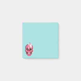 目に蜘蛛やスカルを入れたかわいいピンクの幽霊たち ポストイット