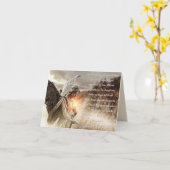 目に見えないスレッド語グリーティングカード カード (黄色い花)