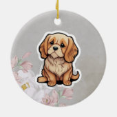 目に見えないリードの犬の追悼アート - 彼はまだここにいる セラミックオーナメント (裏面)