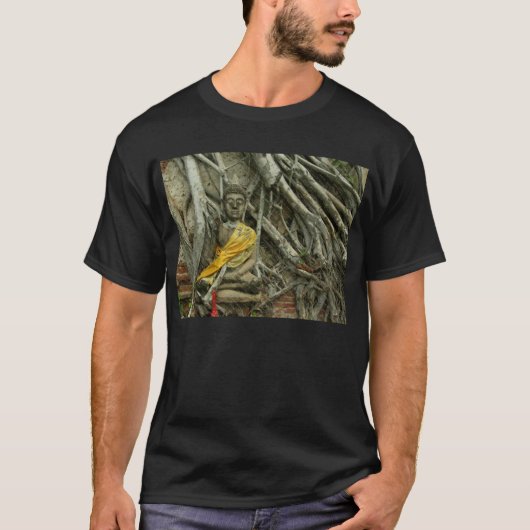 目に見えない仏Ayuthayaタイ Tシャツ (正面)