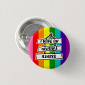 目に見えない病気のバッジを持っている 缶バッジ (正面&裏面)