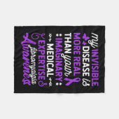 目に見えない病気の方が実在多い フリースブランケット (正面(横))