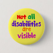 目に見えない病気は、すべての障害が目に見えるわけではない 缶バッジ (正面)