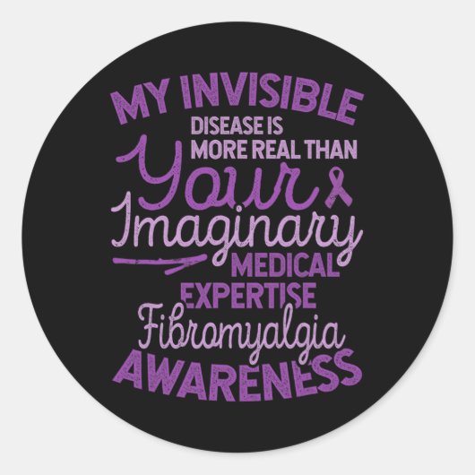 目に見えない病気実在は線維筋痛認識度 ラウンドシール (正面)