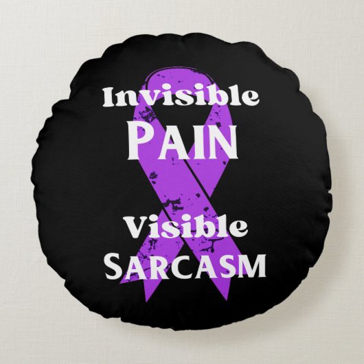 目に見えない痛み皮肉 ラウンドクッション (正面)