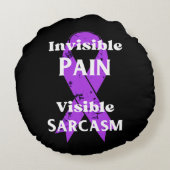 目に見えない痛み皮肉 ラウンドクッション (裏面)