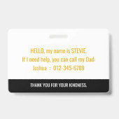 目に見えない障害認識度と緊急事態 バッジ (裏面)